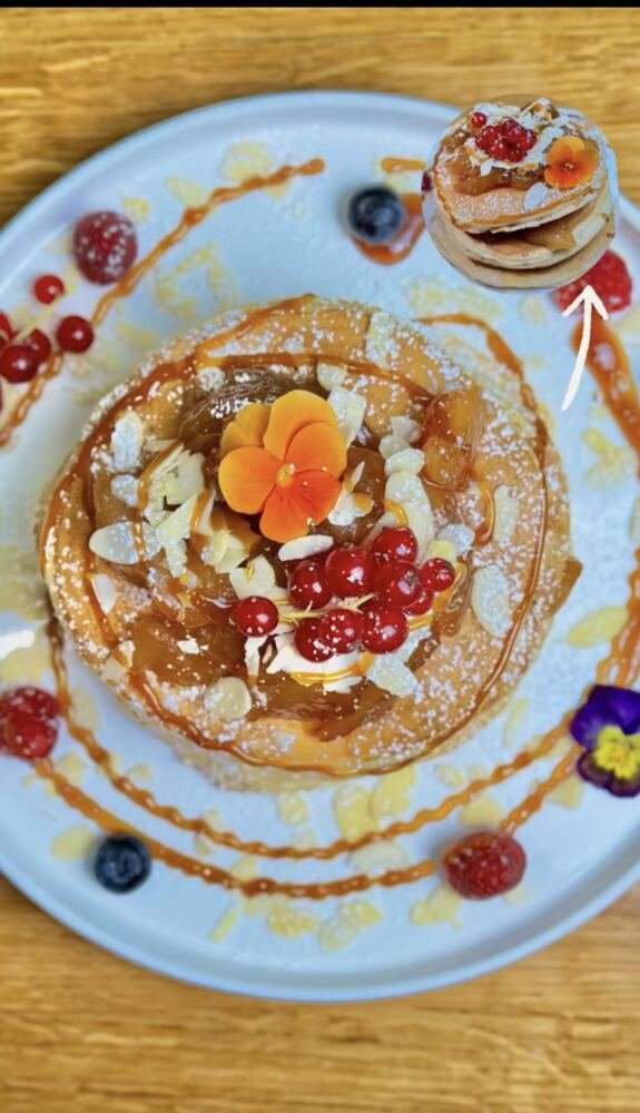 Pancake poire et caramel